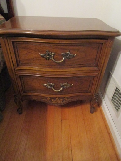 Dixie 2 Drawer Bow Front Night Stand with Scroll Feet