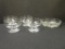 Clear Glass Bowl with Silver-tone Metal Base and Four Sherbets