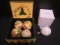 2011 Pandora Porcelain Ornament and Hand Painted Foreside Ornaments in Wood Box