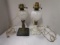 Two Vintage Art Glass Table Lamps