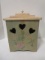 Lidded Wood Box with Hand Painted Hummingbird Design