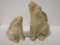 Two Pottery Rabbit Statues