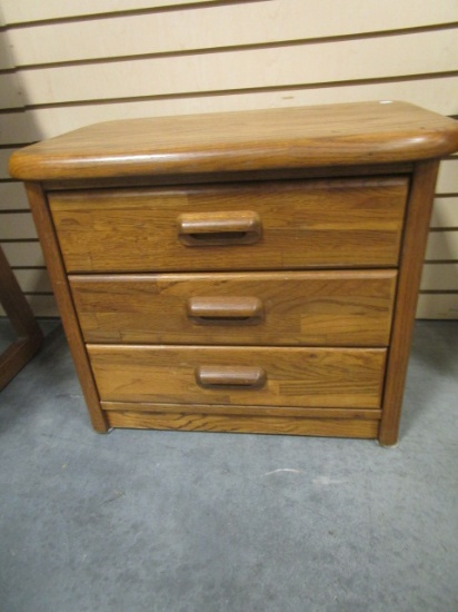 Broyhill Oak 3 Drawer Night Stand