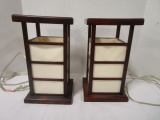 Pair of Wood Table Lamps