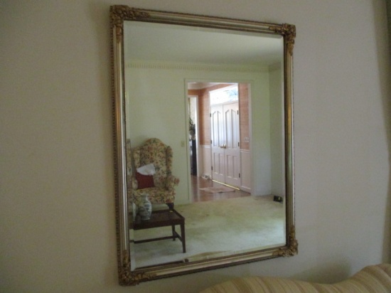 Gold and Silver Tone Frame Beveled Mirror