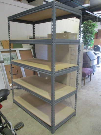 Metal Shelving Unit with particle board shelves