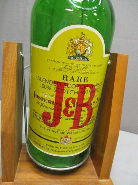 Vintage J&B Scotch Liquor Large Display Bottle Swing Cradle Rare  Collectables