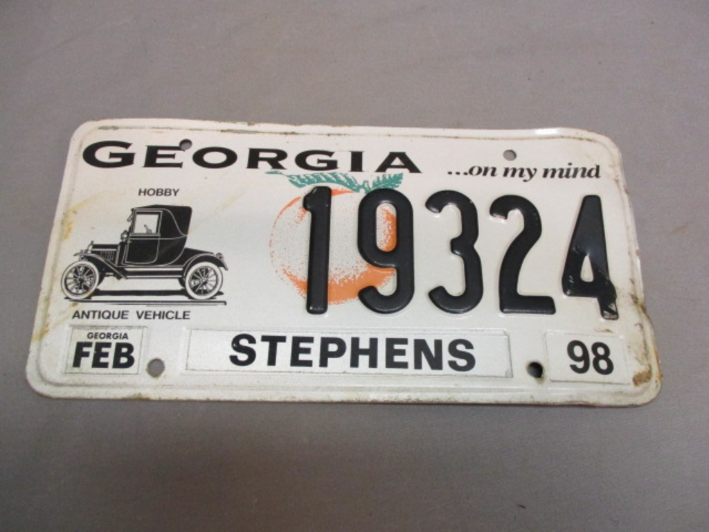 Georgia 1998 Antique Vehicle Hobby Car Tag Art Antiques Collectibles Collectibles Transportation Collectibles Automobilia Online Auctions Proxibid