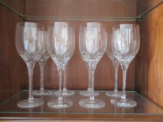 Eight Cut Crystal Wine Glasses