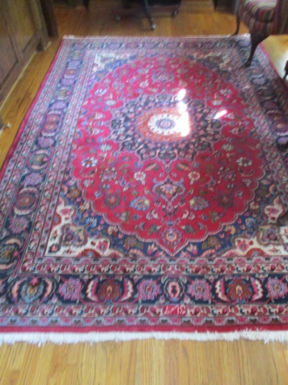 Antique Mashad 100% Wool Persian Rug with COA and Non-Slip Pad