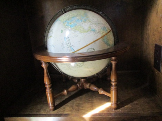 Vintage Cram's Imperial World Globe in Wood Stand