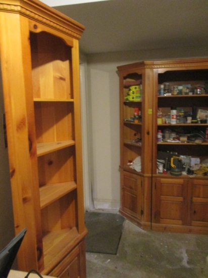 Naked Furniture 3 Piece Pine Bookcases and Contents-Flashlights, Gloves, etc.