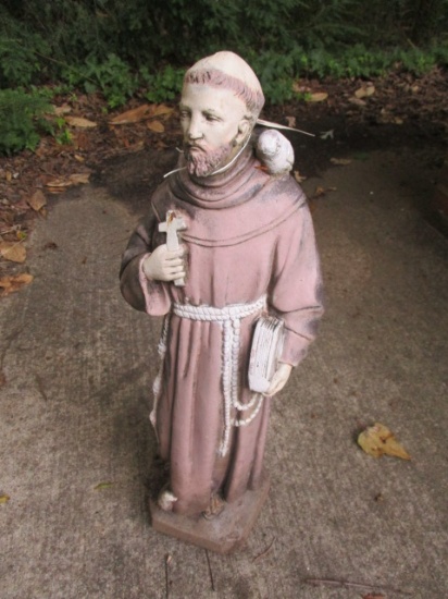 Painted Concrete Saint Francis Statue