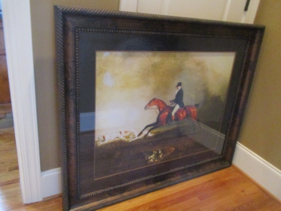 Refined Framed Hunt Scene Print