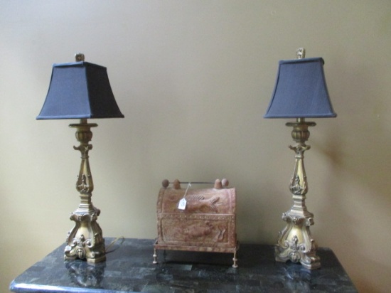 Pair of Candle Stick Buffet Lamps