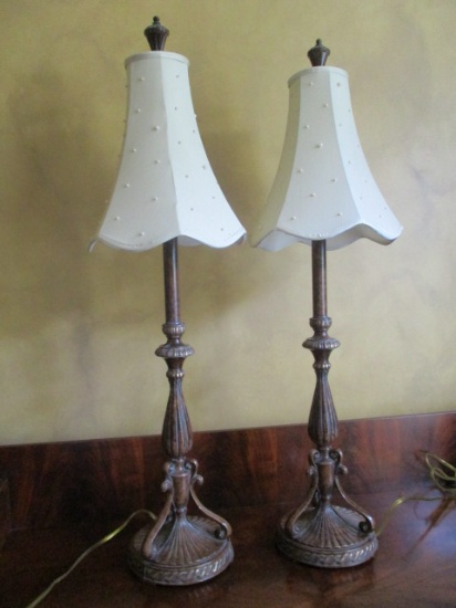 Pair of Berman Banquet Candle Stick Table Lamps