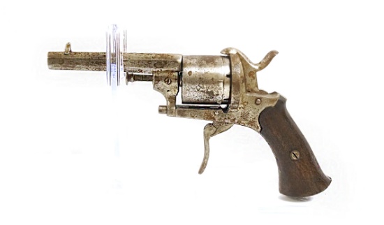 Antique Belgian Lefaucheux Folding Trigger Pinfire Revolver made by Jean Duchateau