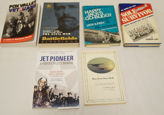 6 Nonfiction War Related Books all signed by Author