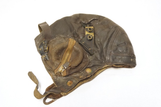 1939 RAF Leather Pilot Cap with Original Tag