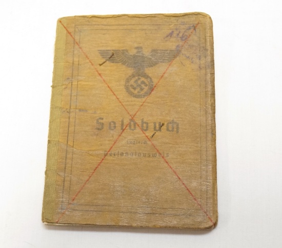 German Nazi Soldbuch (Paybook) ID From 17yr Old Grenadier Solider "Jakob Caliari"