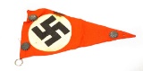 WWII German Nazi Double Sided Pennant with 3 DAF Pins