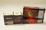 100rds. of Monarch 9mm Makarov & 10rds. 7.62x54r Ammunition