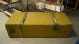 Extremely Large Wooden Foreign Military Crate with Reinforced Metal Corners and Latches