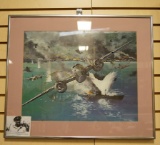 Framed/Matted Print of Douglas A-20 and North American B-25 Devastating Japanese Ships