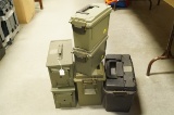 Lot of 6 Ammo Boxes - 2 Metal, 2 Narrow, 2 Large