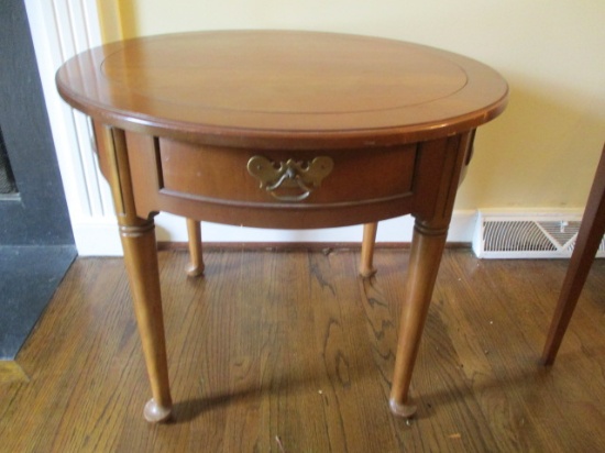 Hekman Round Side Table with Drawer