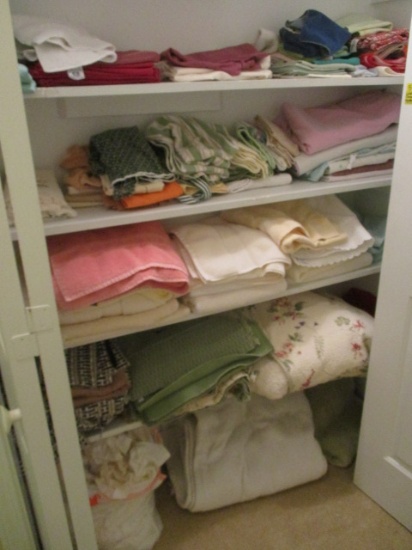 Hallway Linen Closet Contents-Towels, Blanket, Linens, etc.