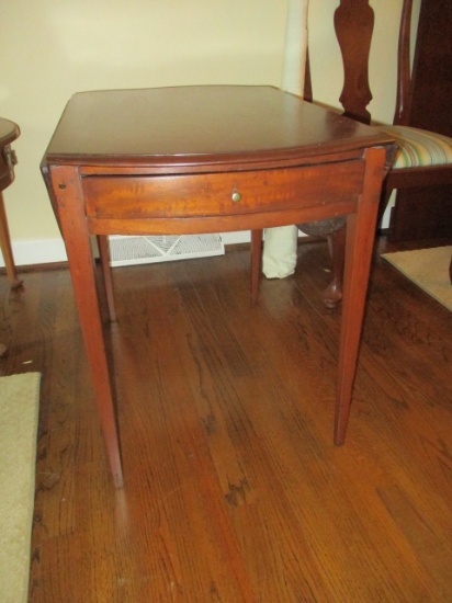 Antique Drop Leaf Side Table with Drawer