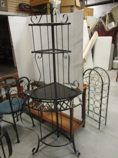 Black Metal Corner Shelf Unit