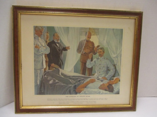Framed "The Conquest of Yellow Fever" by Robert Thom Lithograph Print