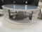 Contemporary Steel Grey Media Stand with Smoke Glass