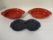 Fiesta Cobalt Blue Condiment Tray and (2)Red Oval Bakers