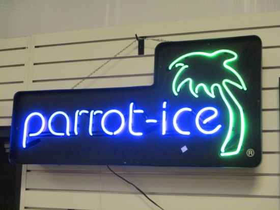 Neon "Parrot Ice" Advertising Sign