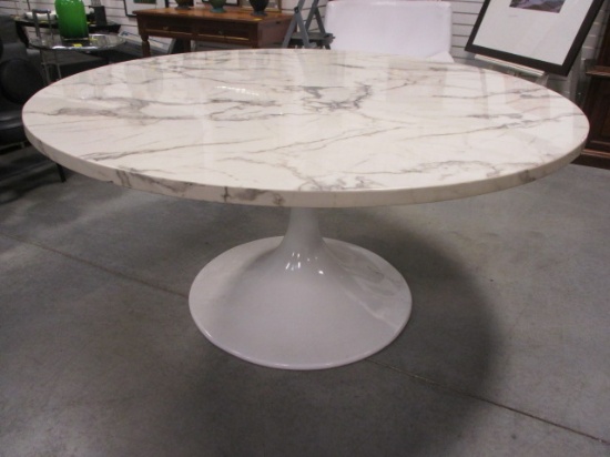 Mid-Century Modern Style Marble Composite Tulip Table