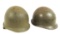 Pair of M1 Combat Helmet Shells - Rear Seam/Swivel Bale