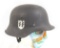 Reenactment Piece - German WWII Black Double Decal SS Helmet