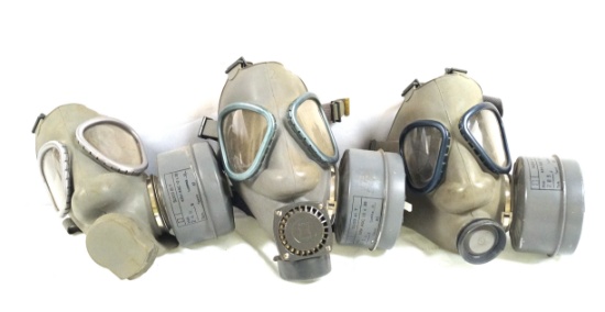 3 M61 Finnish Gas Masks with Filters