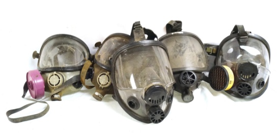 5 Various North & Willson Gas Masks