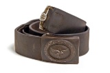 WWII German Nazi EM Luftwaffe Belt Buckle & Leather Belt