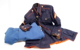 Named WWII USMC Dress Blue Tunic & Pants in Good Condition