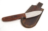 Custom Flying Geese Knife in Flying Geese Leather Sheath