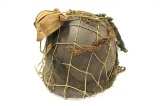 Rear Seam M1 Helmet with Westinghouse Paratrooper Liner, Chin Strap with Cup, & Net
