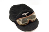 WWII German Nazi Luftwaffe M42 Cap with Goggles