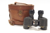 Original WWII 6x30 US Army Wollensak M5 Binoculars with M17 Leather Case