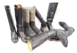 Large Lot of Reenactment Black German Boots