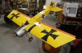 WWII Yellow German Luftwaffe Model Plane with Jzinger Wood Propeller & Engine